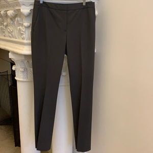 ELIE TAHARI..NEW STRAIGHT BROWN/CHARCOAL  TONED SLIM-LINED FINE WOOL PANTS